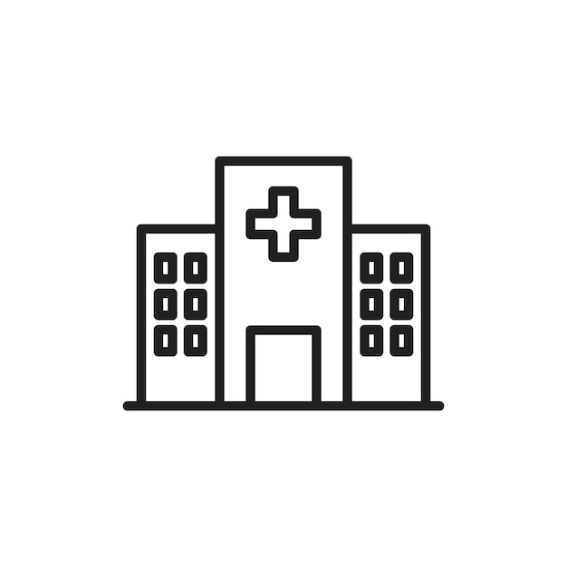 El icono del hospital es un signo de conjunto de contornos.