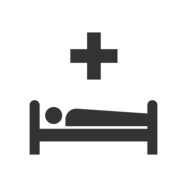 Ícono del hospital Ilustración vectorial del símbolo de información pública