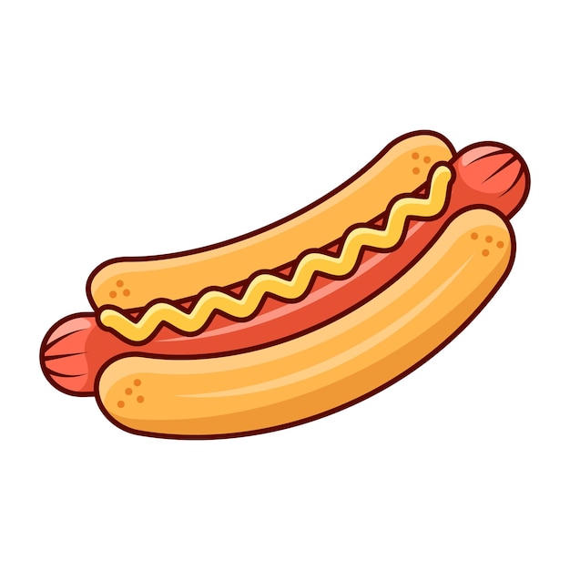 Icono de hotdog en estilo plano Ilustración vectorial de comida rápida de hot dog en un fondo aislado Bun con concepto de negocio de cartel de salchichas