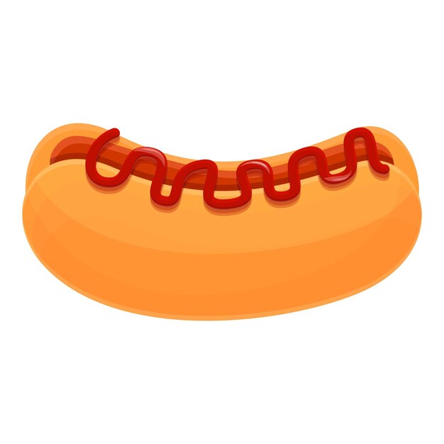 Icono de hotdog para llevar Caricatura de icono de vector de hotdog para llevar para diseño web aislado sobre fondo blanco