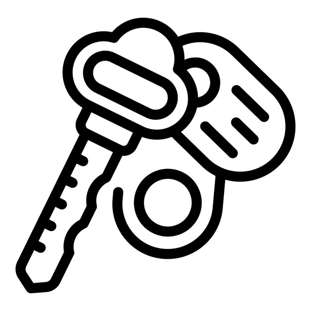 Icono de hotel de habitación clave vector de contorno Turismo mundial Educación de viajes