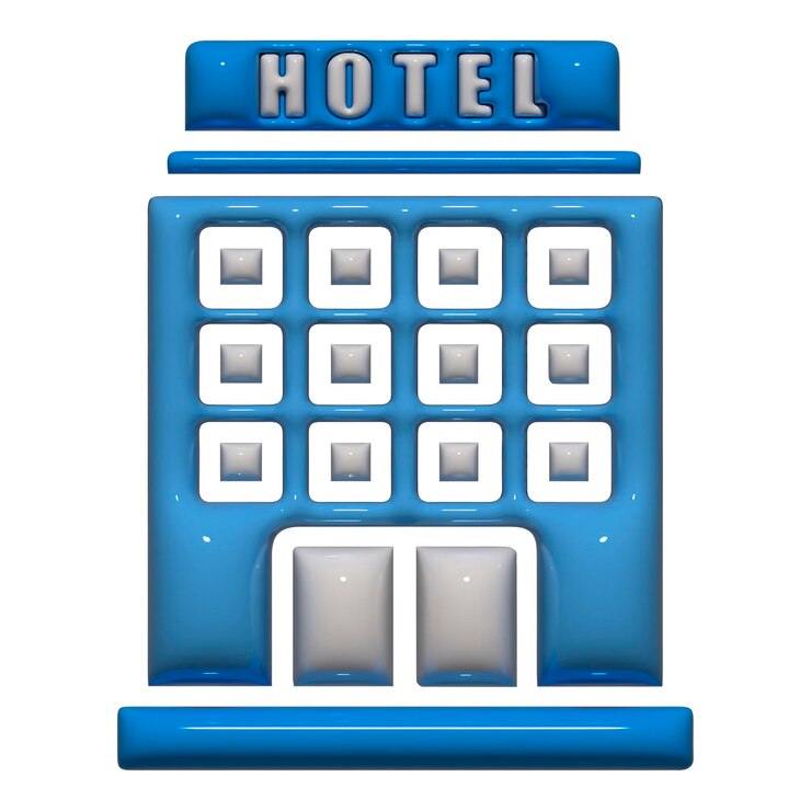 Icono de hotel de lujo en estilo 3D