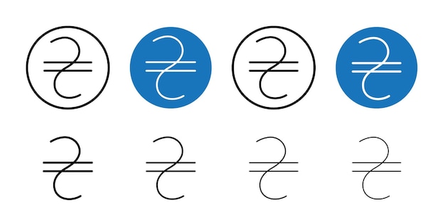 Icono de la hryvnia Colección de arte de línea delgada