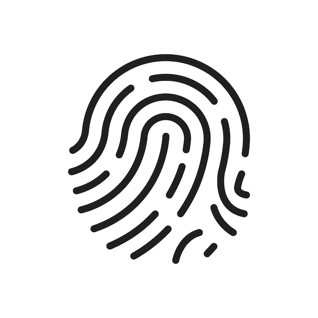 El icono de la huella dactilar establece el contorno del signo