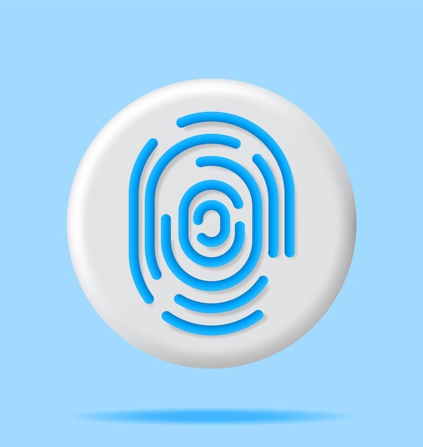 Icono de huella digital 3D aislado