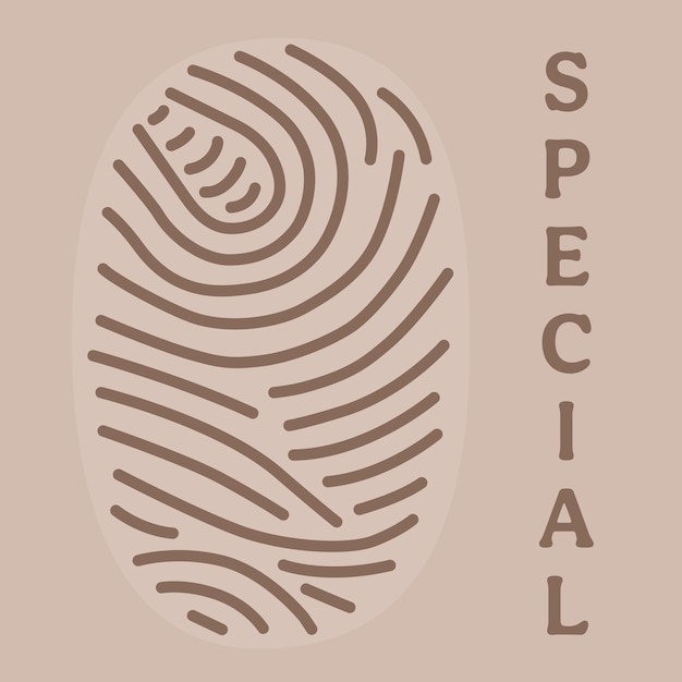 Icono de huella digital Concepto de autenticación de seguridad cibernética y digital Impresión especial marrón