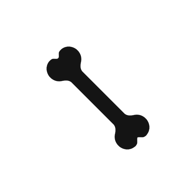 Icono de hueso aislado en fondo blanco