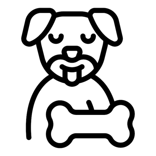 Icono de hueso de comida para perros vector de contorno Restaurante de mascotas Comida de café
