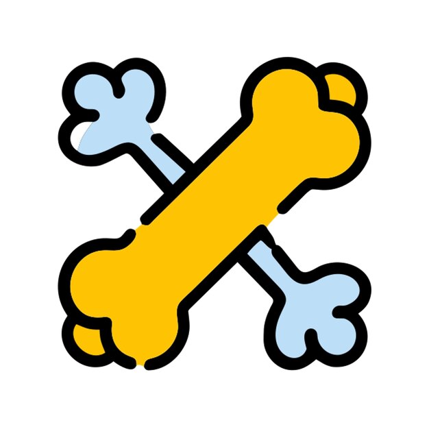 icono de hueso de perro único línea rota