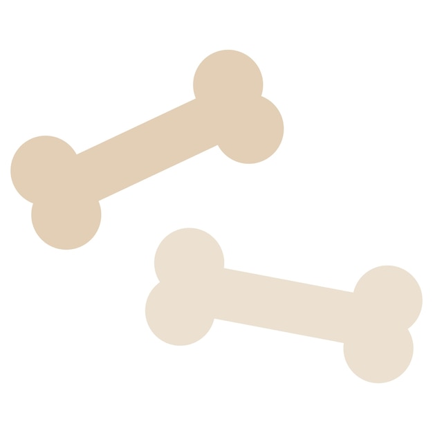 Icono de hueso plano aislado en fondo blanco