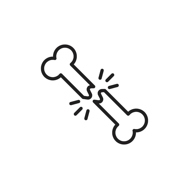 Icono de hueso roto Contorno delgado sencillo
