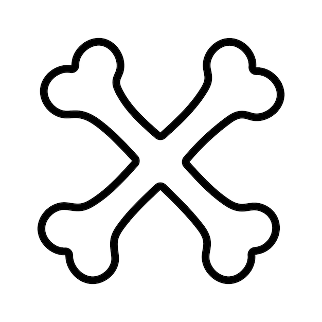 El icono de los huesos cruzados