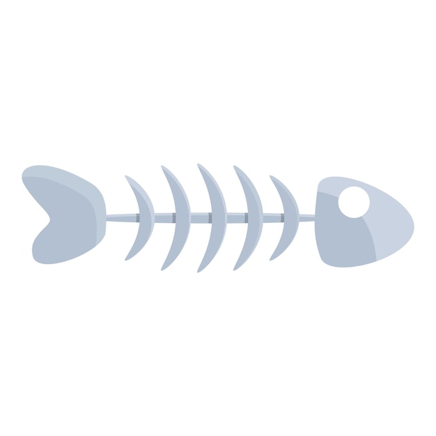 Icono de huesos de pescado Caricatura de icono de vector de huesos de pescado para diseño web aislado sobre fondo blanco