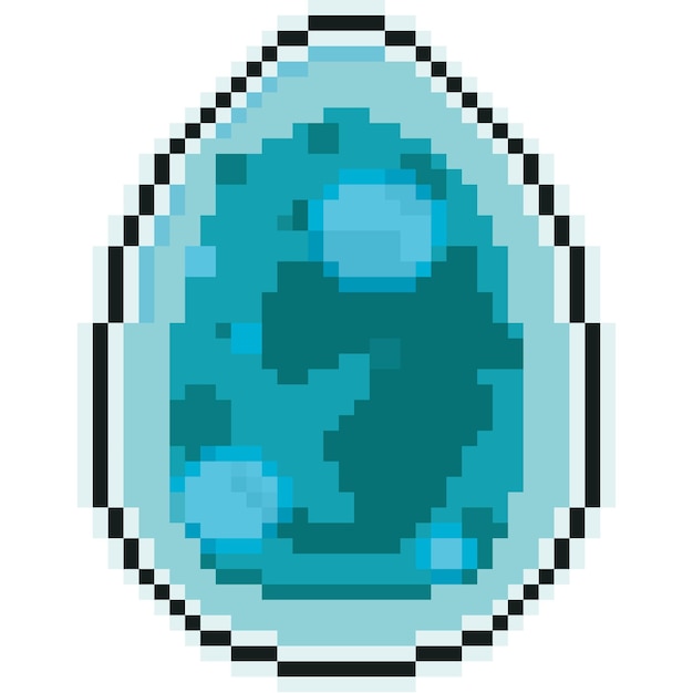 El icono del huevo de dragón de cristal azul de pixel art