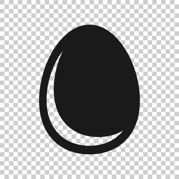 Icono de huevo en estilo plano Ilustración de vector de desayuno sobre fondo blanco aislado Concepto de negocio de cáscara de huevo