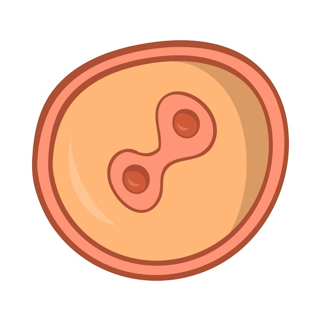 Icono de huevo fertilizado en estilo de dibujos animados aislado sobre fondo blanco Símbolo de embarazo