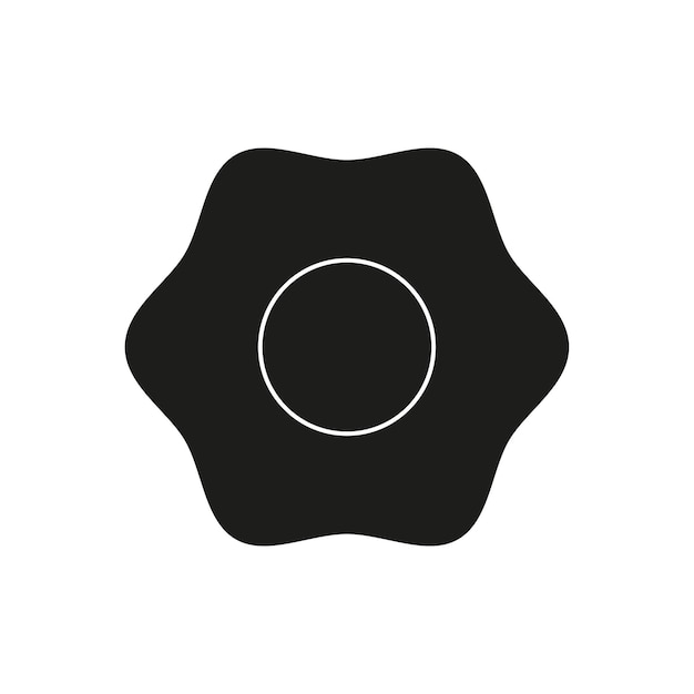 Ícono de huevo frito Estilo glifo Icono de hule frito Ilustración vectorial de relleno
