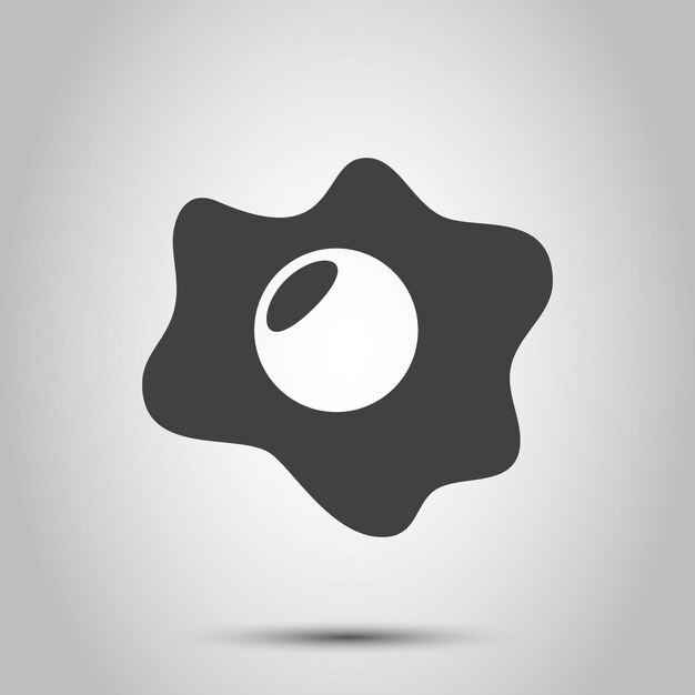 Icono de huevo frito en estilo plano Ilustración vectorial de tortilla de proteínas en un fondo aislado Concepto de negocio de letrero de desayuno revuelto