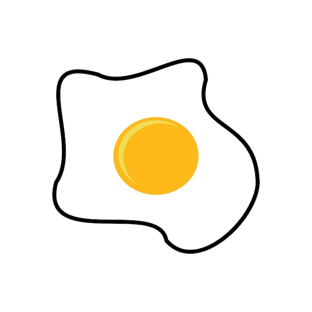 icono de huevo frito sobre fondo blanco concepto de desayuno colorido diseño vector ilustración de alimentos