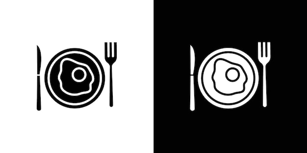 Icono de huevo en el plato Vector plano aislado en el contorno