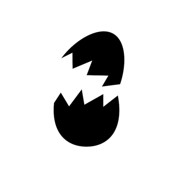 El icono del huevo roto establece el huevo con el símbolo del vector de la grieta y el signo de la cáscara del huewo quebrado.