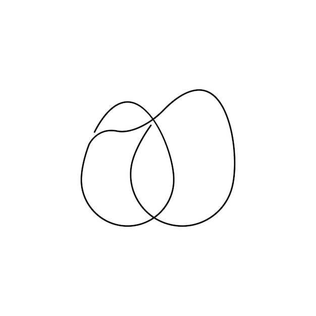 Icono de huevos de pascua de una o una sola línea