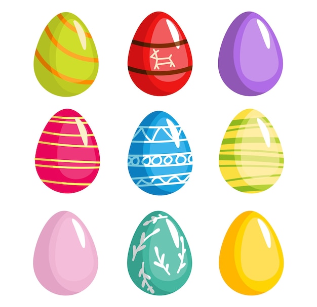 Icono de huevos de Pascua, vacaciones de Pascua, huevos de colores. Vector