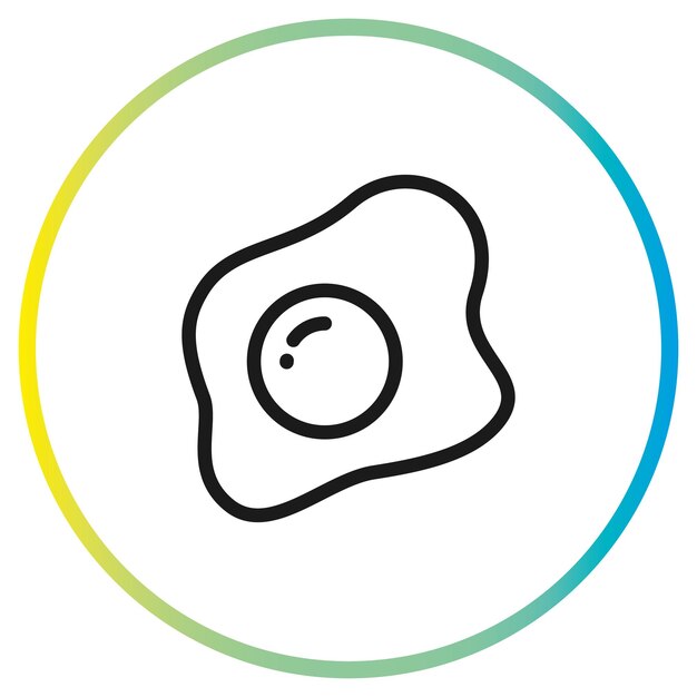 icono de huevos revueltos, desayuno, símbolo de línea en fondo blanco - ilustración vectorial de trazos editable eps10