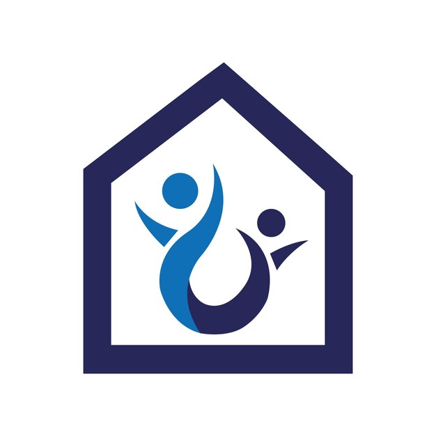 icono Human House vector de logotipo de bienes raíces Diseño del logotipo de la mano y la familia feliz