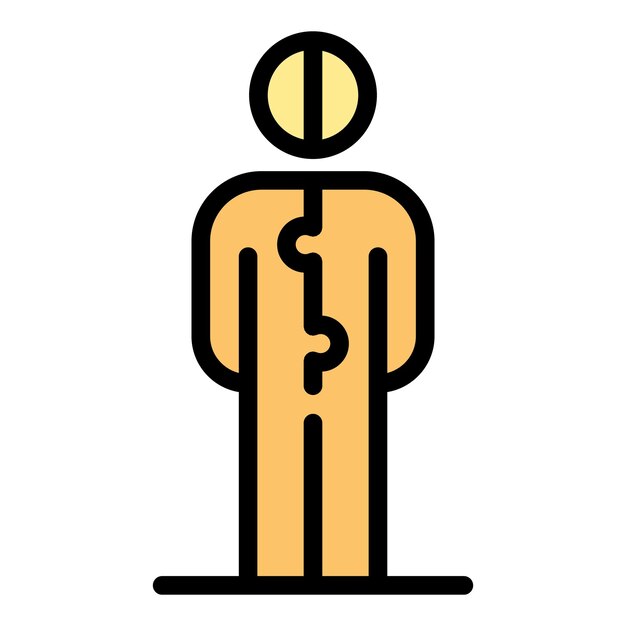 El icono humano del rompecabezas El contorno del rompecabeo El icono vectorial humano El color es plano y aislado