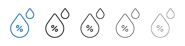 Icono de humedad Logotipo vectorial de esquema para la aplicación web