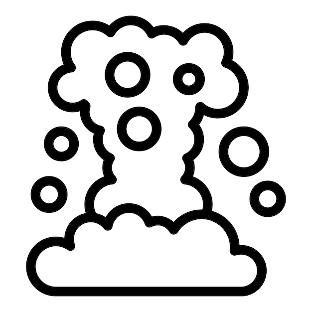 Icono de humo de bomba vector de contorno Búnker de guerra Peligro de hogar