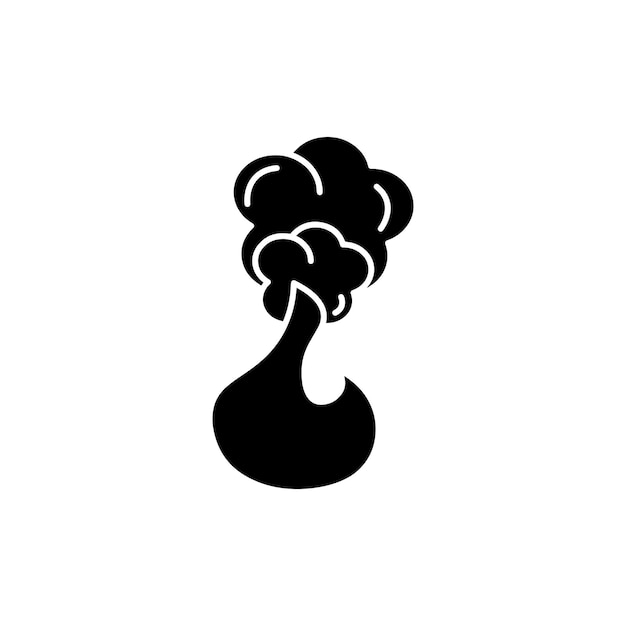 Icono de humo de fuego aislado en fondo blanco