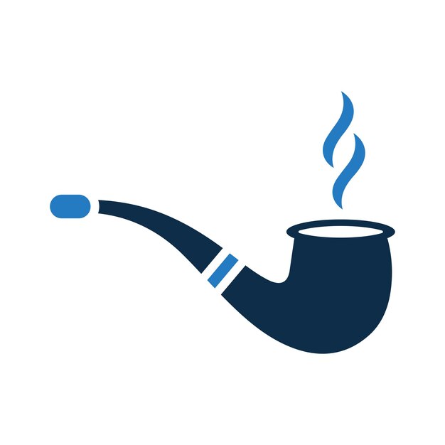Icono de humo de tabaco de pipa Vector de color sencillo
