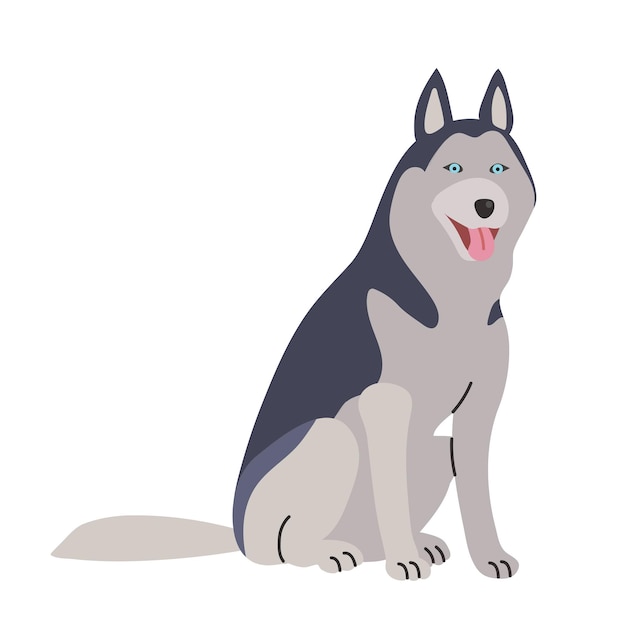 Icono de husky siberiano clipart avatar logotipo ilustración aislada