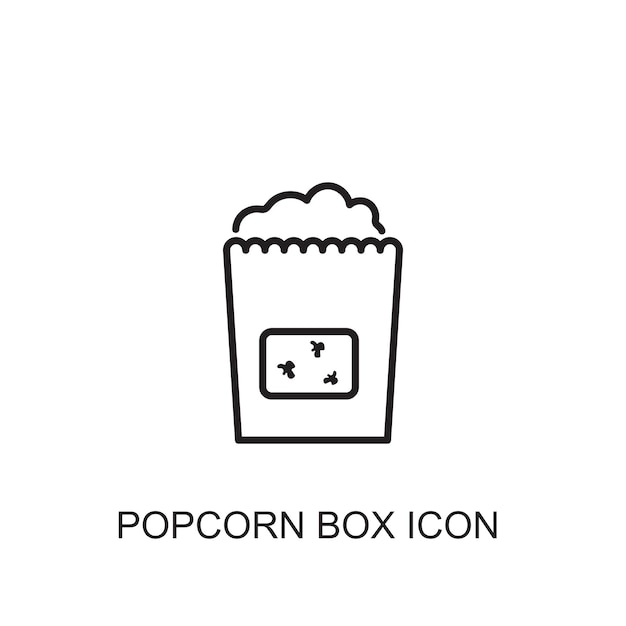 Icono de icono de vector de caja de palomitas de maíz