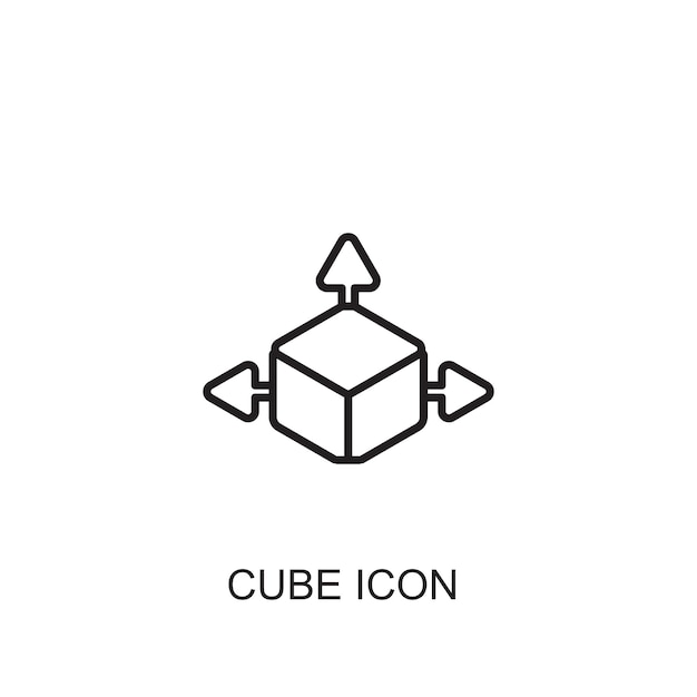 Icono de icono de vector de cubo