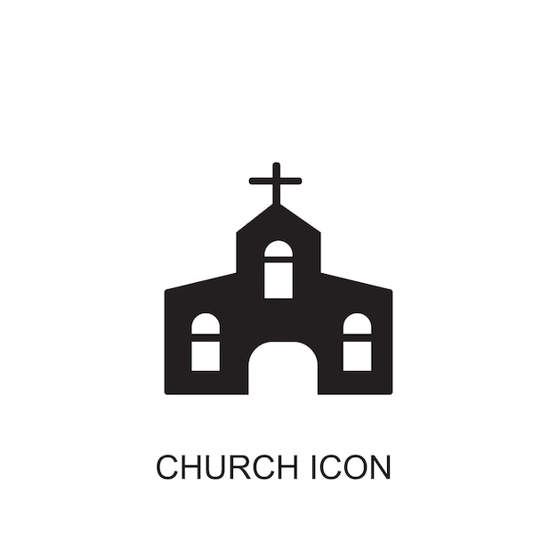 Icono de icono de vector de iglesia