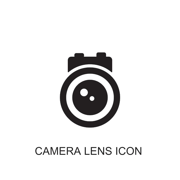 Icono de icono de vector de lente de cámara