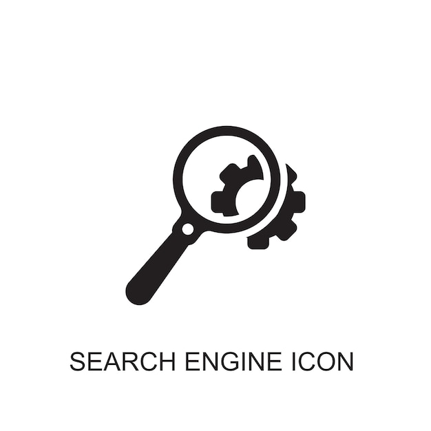 Icono de icono de vector de motor de búsqueda