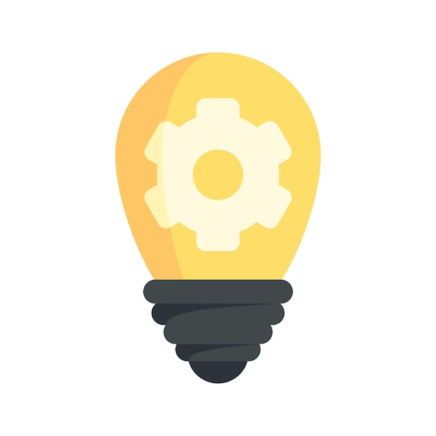 Icono de idea de bombilla de innovación Ilustración plana del icono de vector de idea de bombilla de innovación aislado sobre fondo blanco
