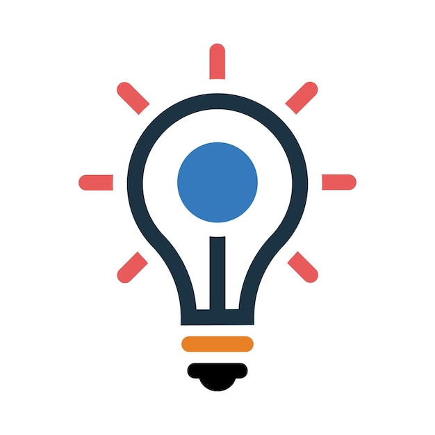 icono de la idea de la bombilla de luz de la idea creativa