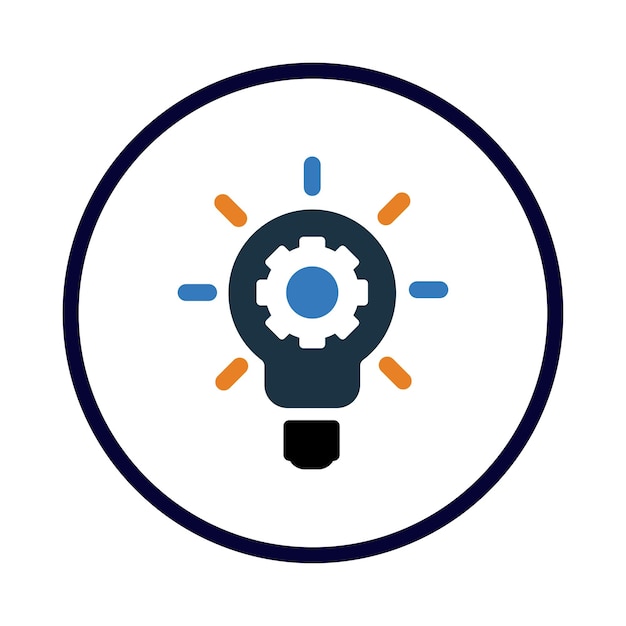 icono de la idea de la bombilla de luz de la idea creativa