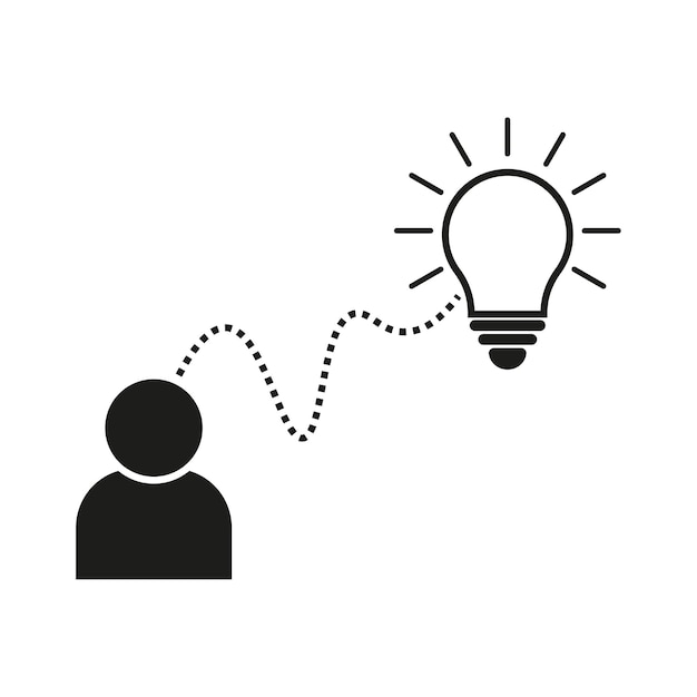 Icono de idea brillante Icono de bombilla Ilustración vectorial EPS 10