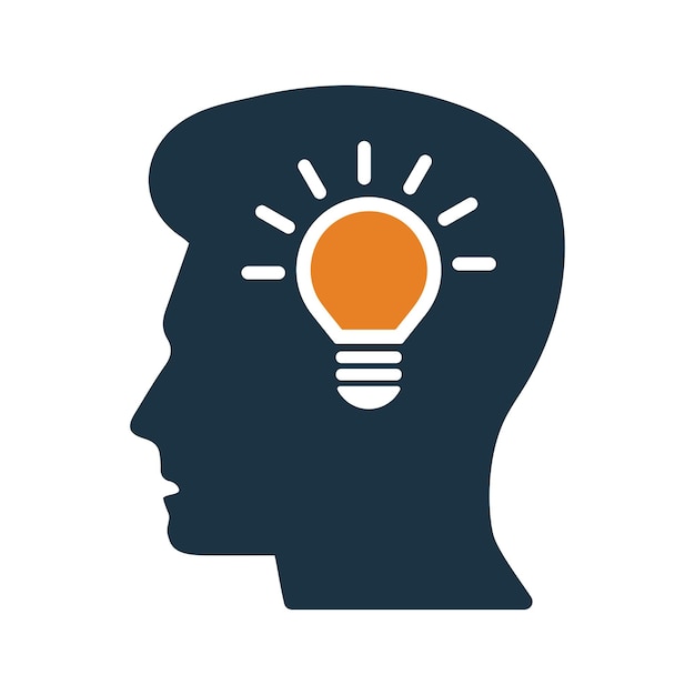 Icono de la idea de la cabeza del cerebro Ilustración vectorial editable simple