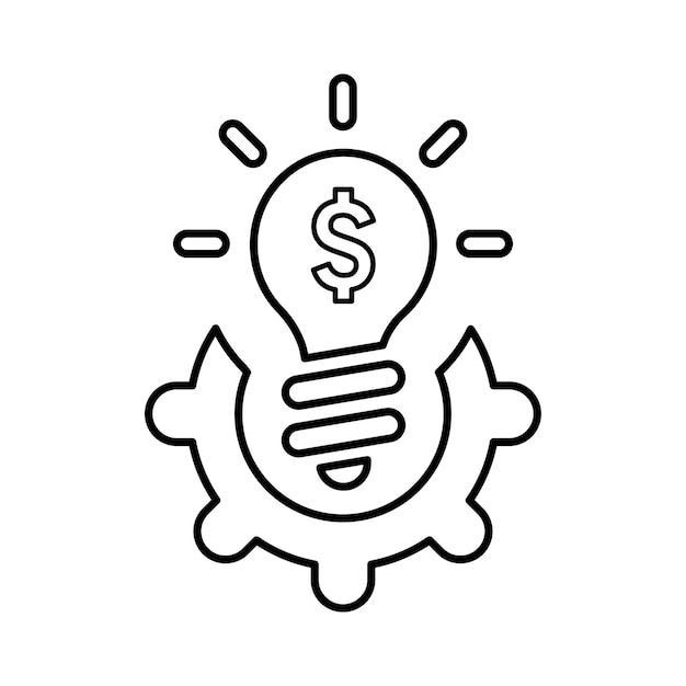 Ícono de idea creativa Símbolo de contorno de línea