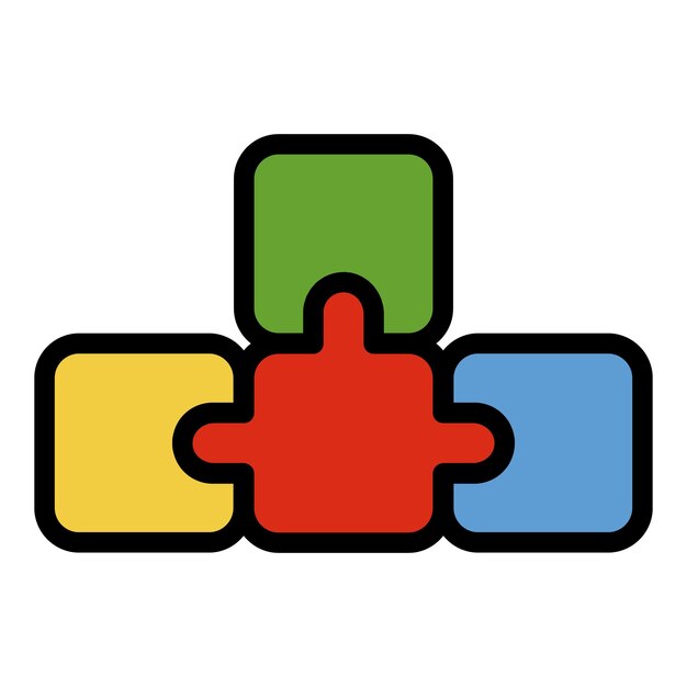 Icono de idea de rompecabezas Contorno rompecabezas idea vector icono color plano aislado