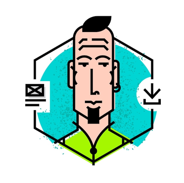 Icono ideal para sus proyectos de diseño llamativos Avatar de un hombre joven en un vector Iconos de estilo plano