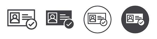 Icono de identidad verificada Logotipo de vector de contorno sencillo