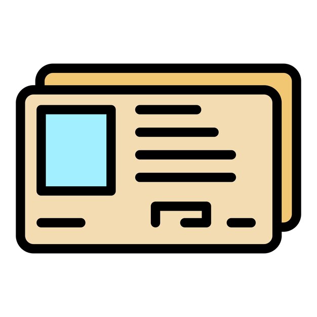 Icono de identificación de conducción Contorno de identidad de conducción Vector de icono de color plano aislado